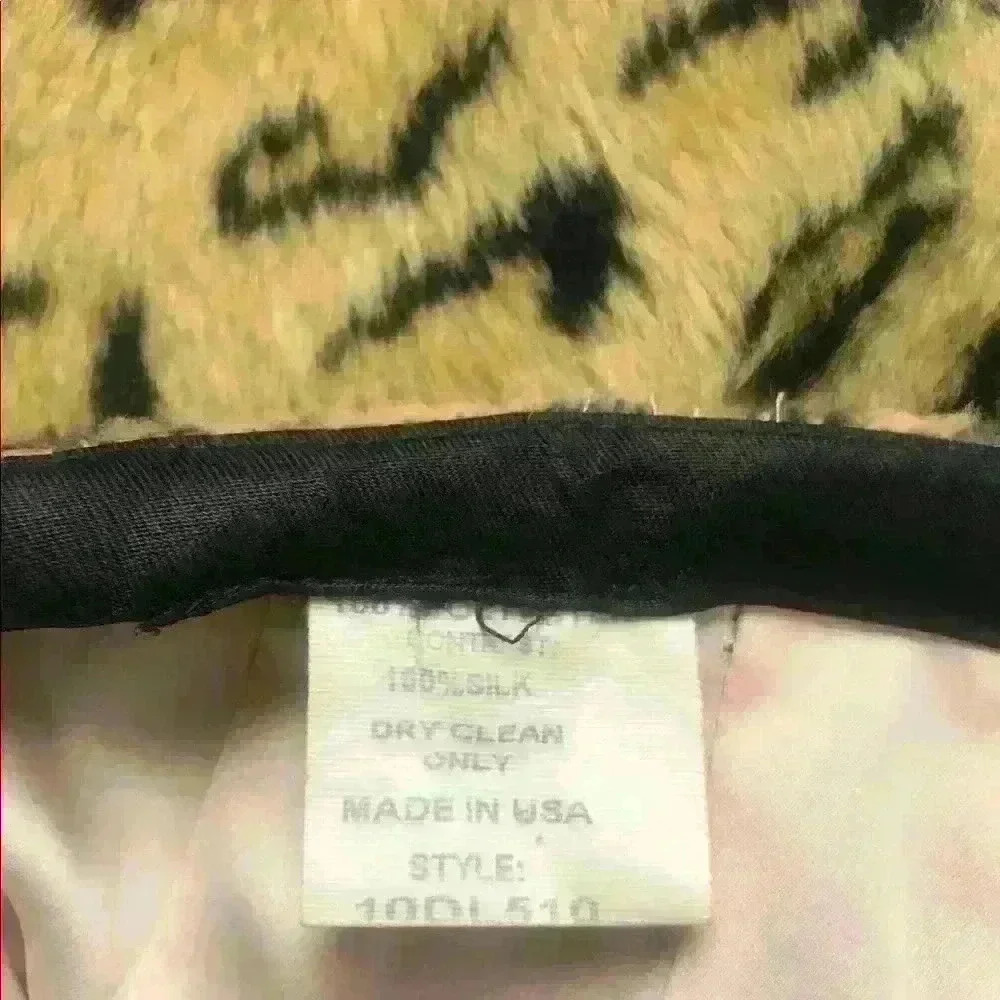 NWOT Vintage Leopard Skirt W/ Beaded Fringe Sm ❤️ - Picture 6 of 7